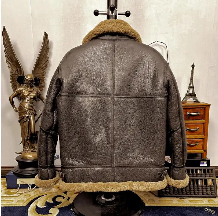 CC ShopPlus 8XL 100 natural genuine male fur jacketMen winter warm thick wool coatquality B3 shearling clothPlus size Peles 251023