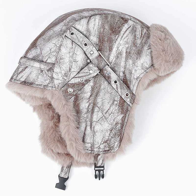 High Quality ather Winter Hat With Earflaps Ushanka 2025 Warm Soft Furry Faux Fur Hats Wen Men Bber Trapper RussianW251023