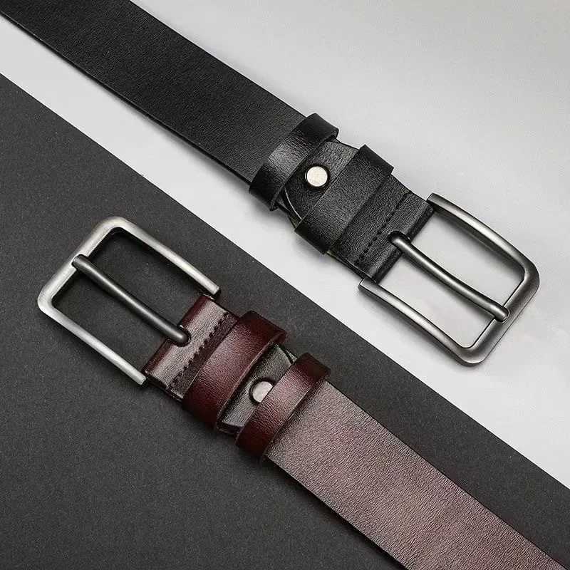 2026 New Mens Vintage Casual Belt Black Pin Buckle Student Versatile Leather Wide BeltXJ251023