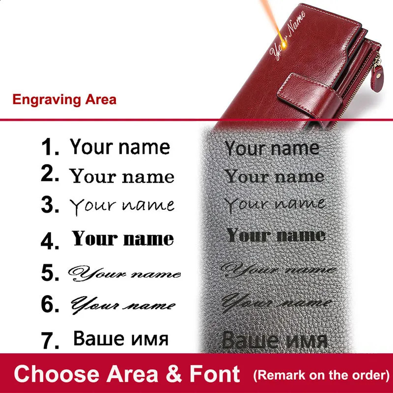 2024 Rfid Long Women Wallets Clutch Zipper Coin Pocket Female Print Wallet Quality Card Holder Genuine Leather Women Purse251023