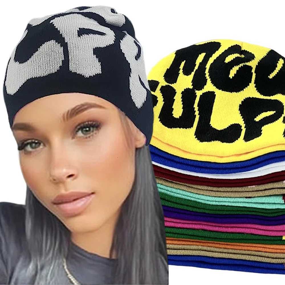 Y2K Knitting Beanies Hat Men Women Paragraph Quality Wool Cap Mea Culpa Warm Fashion Hundred Take Cold Cap for Women HatsXJ251023