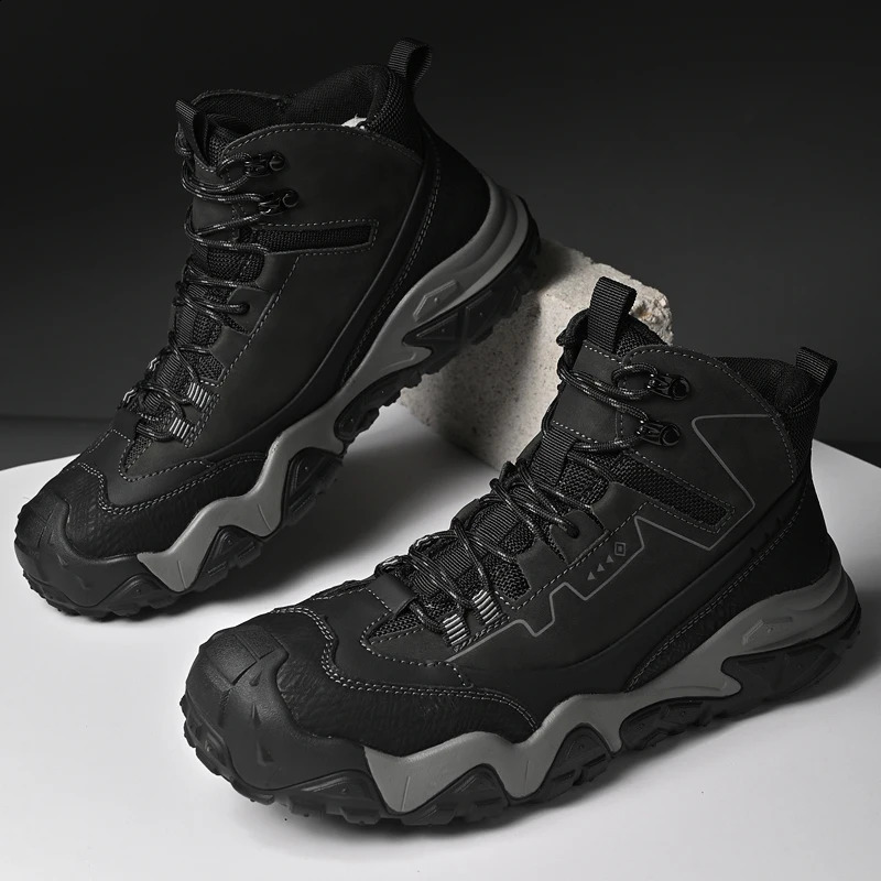 Retro Outdoor Motorcycle Boots Male Comfortable Leather Ankle Boots for Men Trend Biker High Top Shoes Leisure Walk Botas 251021