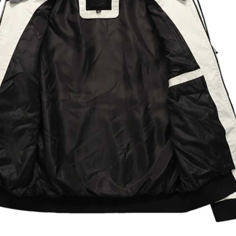 High Quality Men Leather Jacket Scorpion Embroidery Streetwear Windproof Motorcycle Biker Stand Collar Mens PU Leather Jackets W251023
