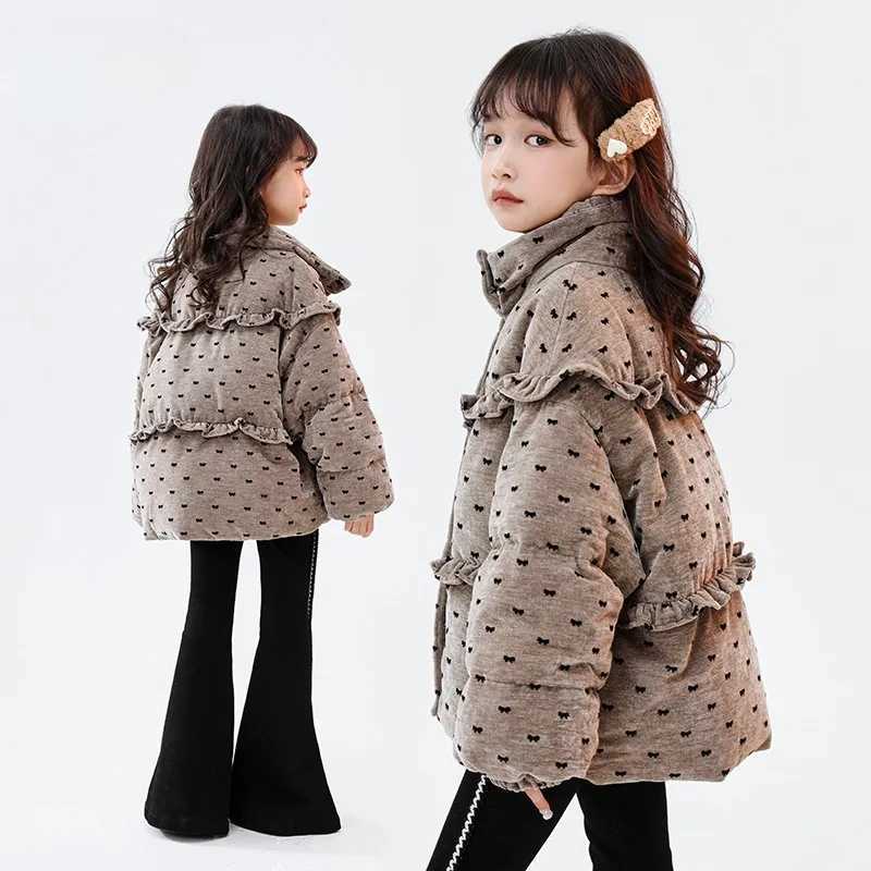 RAISE Winter 412Y Kids Girls Parka Bow Print Thick Warm Children Girl Winter Jacket Young Teenagers Girl Sweet Padded Outerwear Y251023