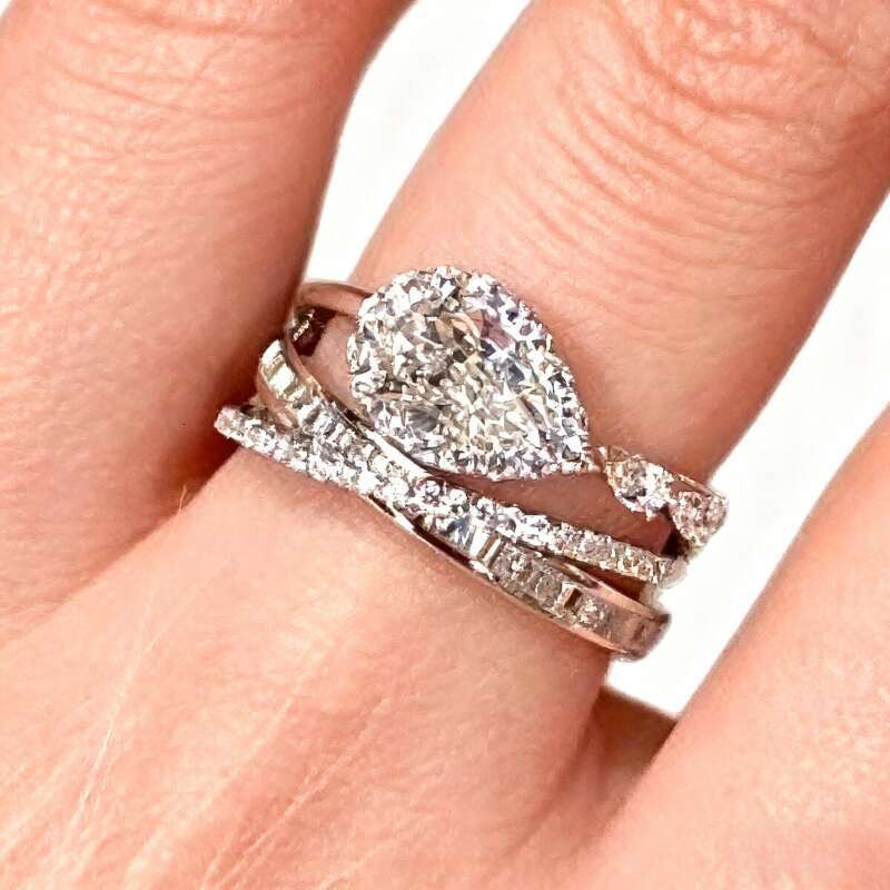 Ring Designer luxury opening rings Water droplet Zircon inlay for Women men Simple Elegant Fashion High-End copper plated with silver Festival vacatio