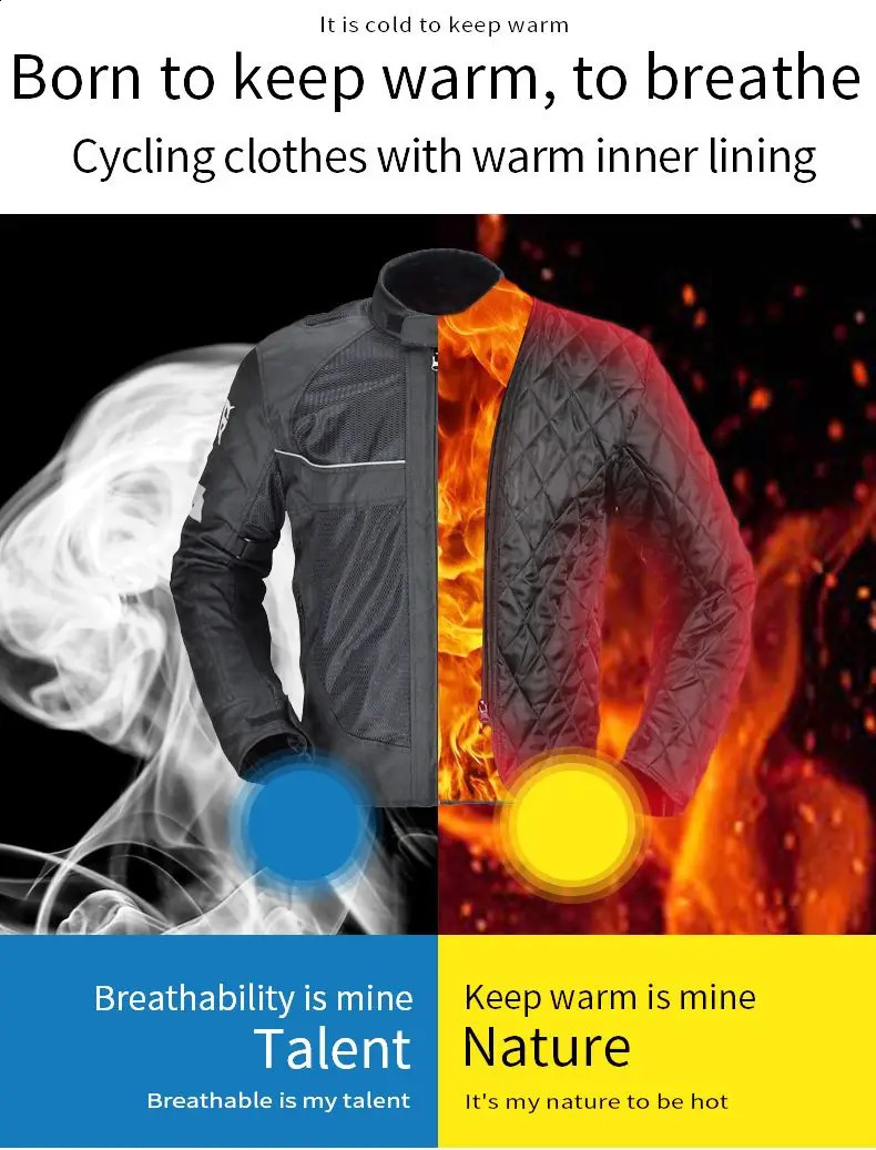 Men Motorcycle Armor Jacket Coat Summer Winter Warm Male Motorbike Riding Reflective Anticollision Moto Protective Gear 251023