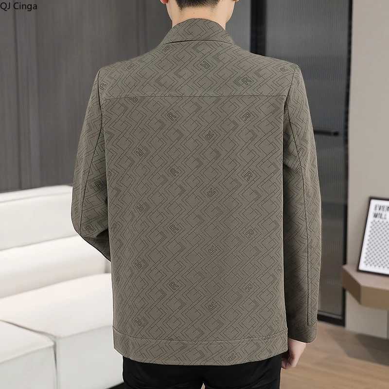 New Fall Mens Lapel LongSleeve Jacket SingleBreasted Black Coat Pockets Are Featured on Both Sides of The ChestAsian Sizes W251023