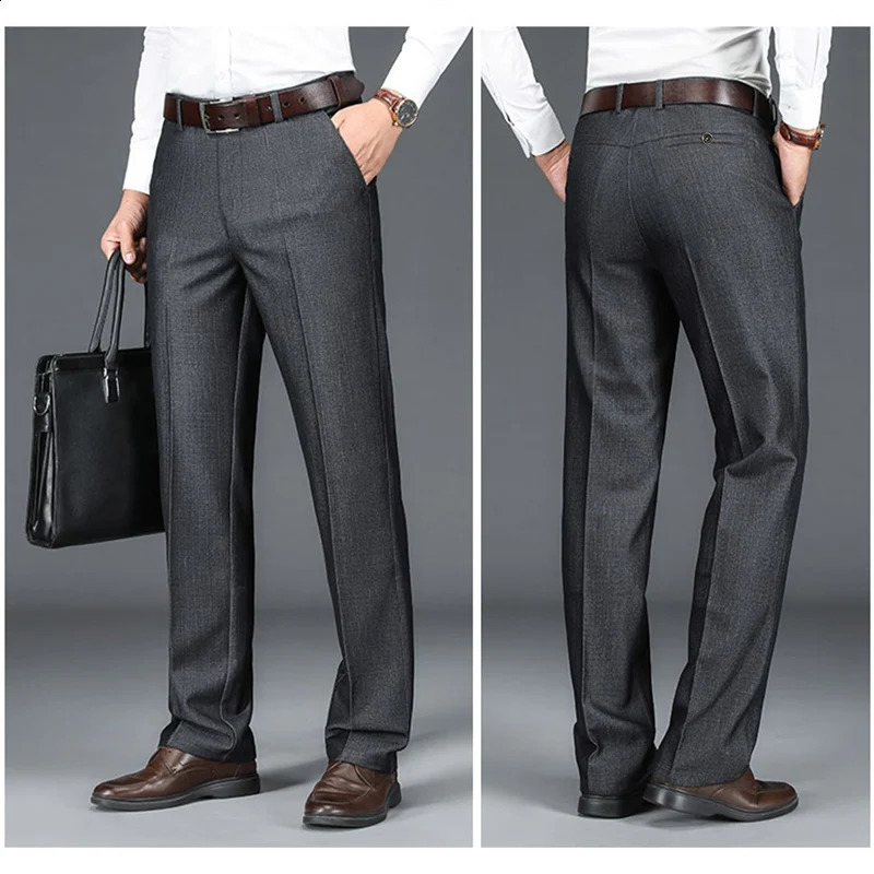 Mens Chic Business Work Suit Pants Middleage Large Size 2940 Trousers High Quality Baggy Formal Occasion Male 251023