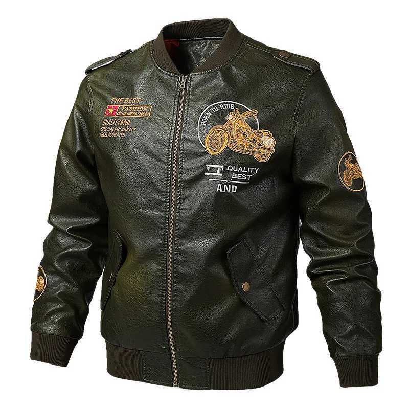 New Spring and Autumn Coat Flying PU Leather Jacket Slim Fit Hardcore Mens Youth Leather Jacket W251023