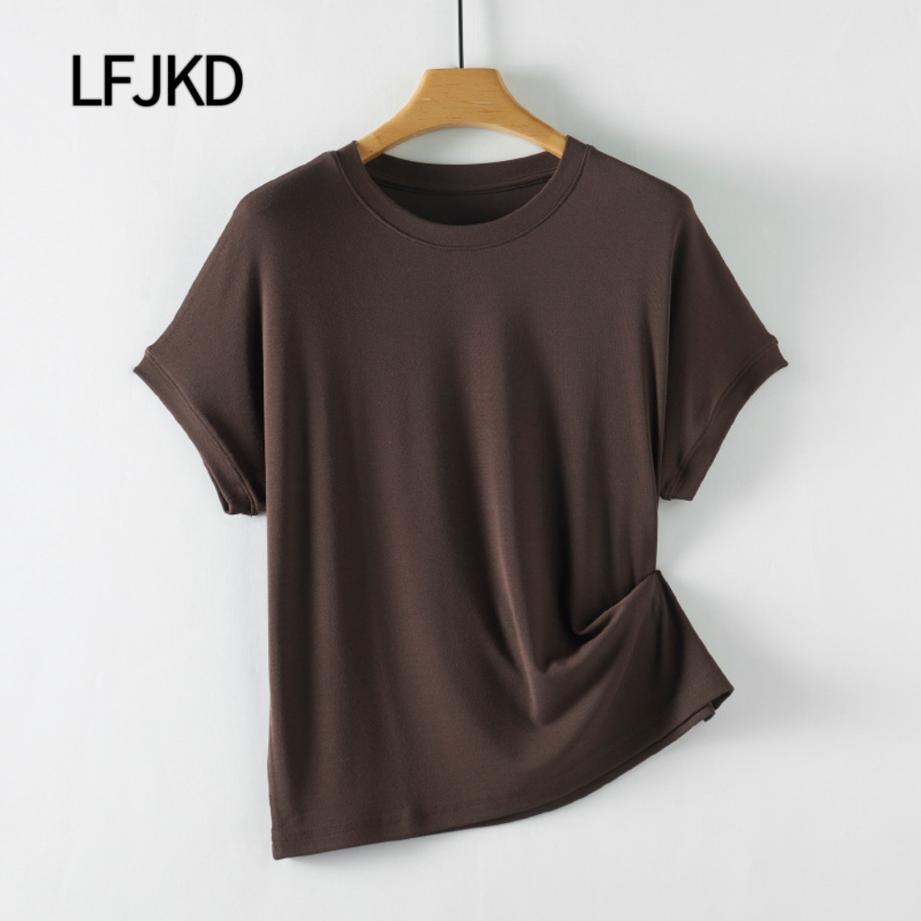 K2348 Korean style small fresh pure cotton short-sleeved T-shirt women 2025 summer new loose slimming versatile tops sweet girl