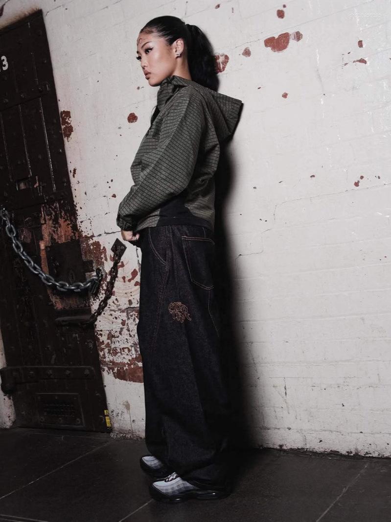 Men's Jeans Cross-Border Embroidery Loose Jeans Casual American Street Hip-Hop Patchwork Long Wide-Leg Pants Y2K European And Style