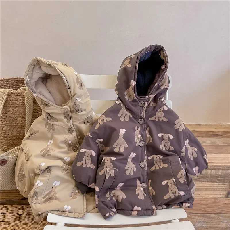 Children From 1 To 7 Years Outerwear Cartoon Kids Thick Padded Coat With Hood Korean Baby Clothing Girl Boy Jacket Warm Winter Y251023