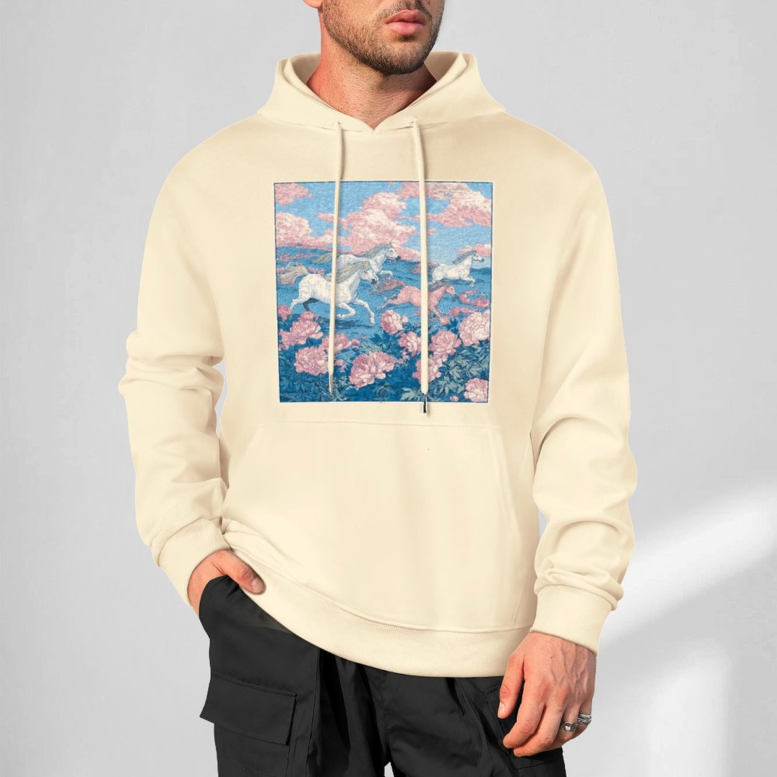 H Designer Fall Winter Hoodie Luxury Horse Print Design Unisex Long Sleeve Streetwear Hip Hop Oversized Fit Hoodie Men's Fashion Apparel H36