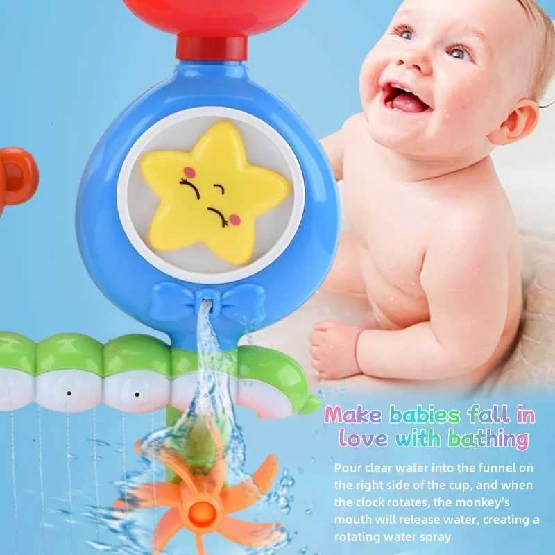 Cute Monkey Spinning Water Wheel Baby Bath Toy Fun Bathtime Shower Play with Rotating Action J251023