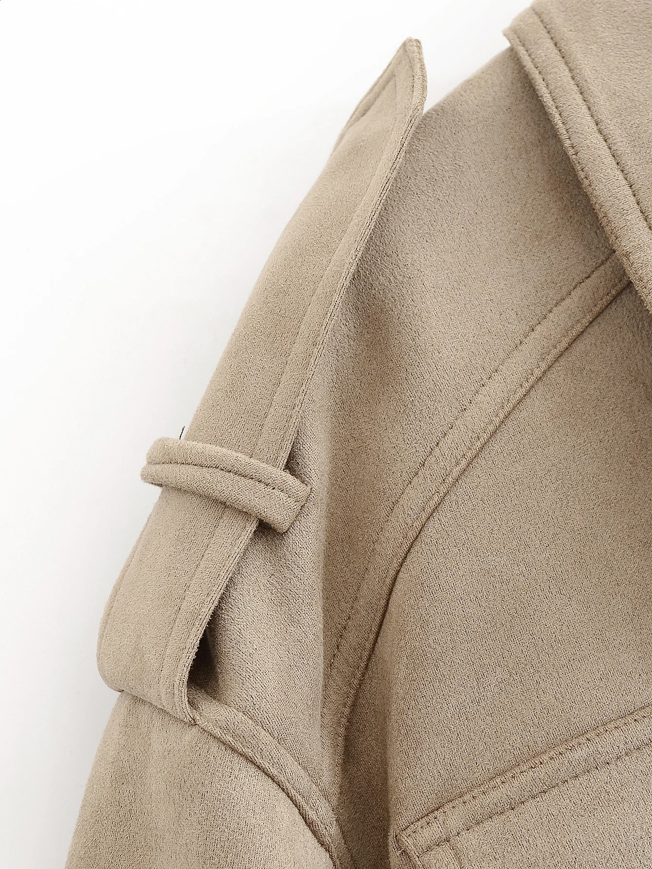 Women Suede Jacket Coat Fall Winter Fashion Zipper Pockets Loose Coats Chic Female Leisure Outerwear Woman clothing 251013