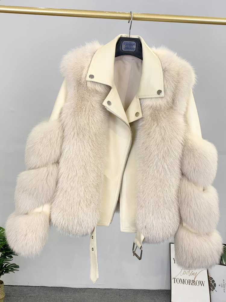 Winter Fox Fur Coats With Genuine Sheepskin Leather Wholeskin Natural Jacket Outwear y Women 251022