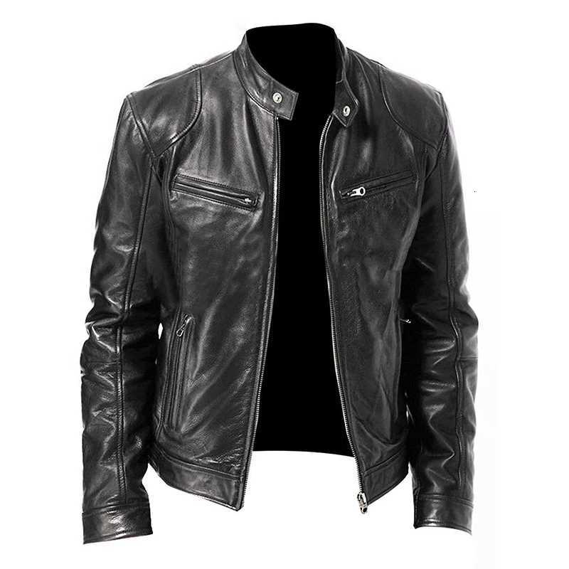 2024 Motorcycle Leather Jackets Man Casual Fashion Motorcycle Coat Slim Fit Lapel PU Jackets Autumn Antiwind Leather Coat Male W251023