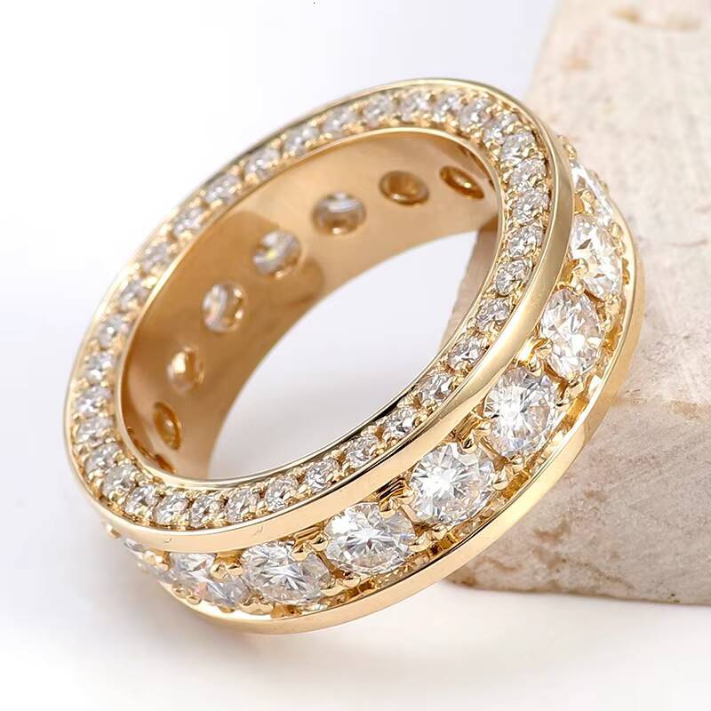 Custom Fine Jewelry Real 18K 14K 10K Solid Gold Ring Moissanite Rings Luxury Iced Out D VVS Diamond Wedding Ring for Mens Gift