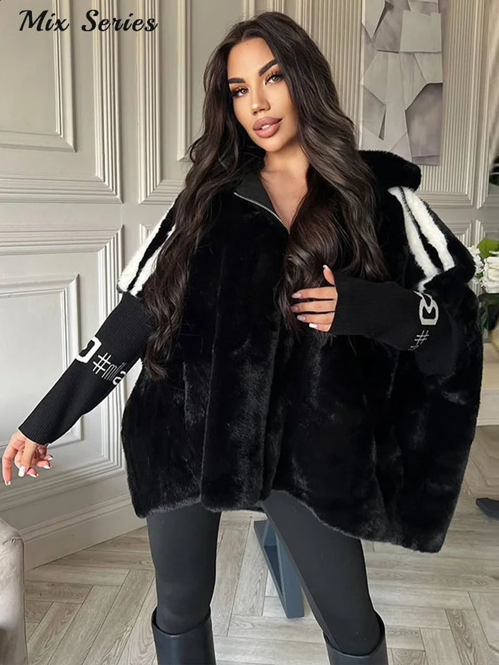 Fashion Hooded Panel Coats Womens Oversized Lapel Collar Zippers Long Sleeve Outerwear Autumn Lady Casual Streetwear 251022