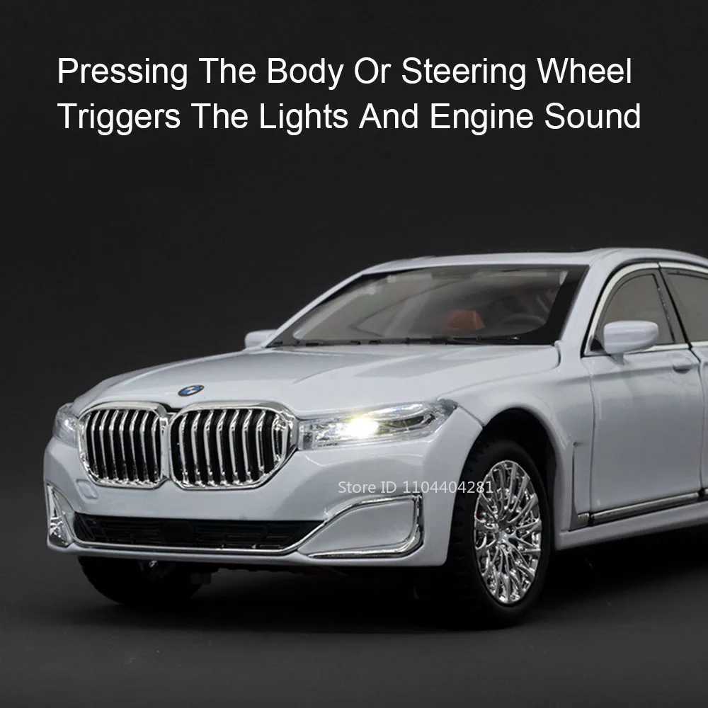 124 THE 7 760Li Model I5 M60 Alloy Diecast Car Toys 6 Doors Opened Sound Light Pull Back Miniature Vehices Boys Birthday GiftsT251023