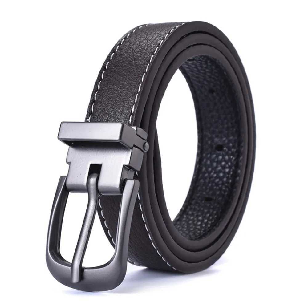 Unisex belt casual versatile simple black thin waist belt Korean style retro pin buckle jeans belt studentXJ251023