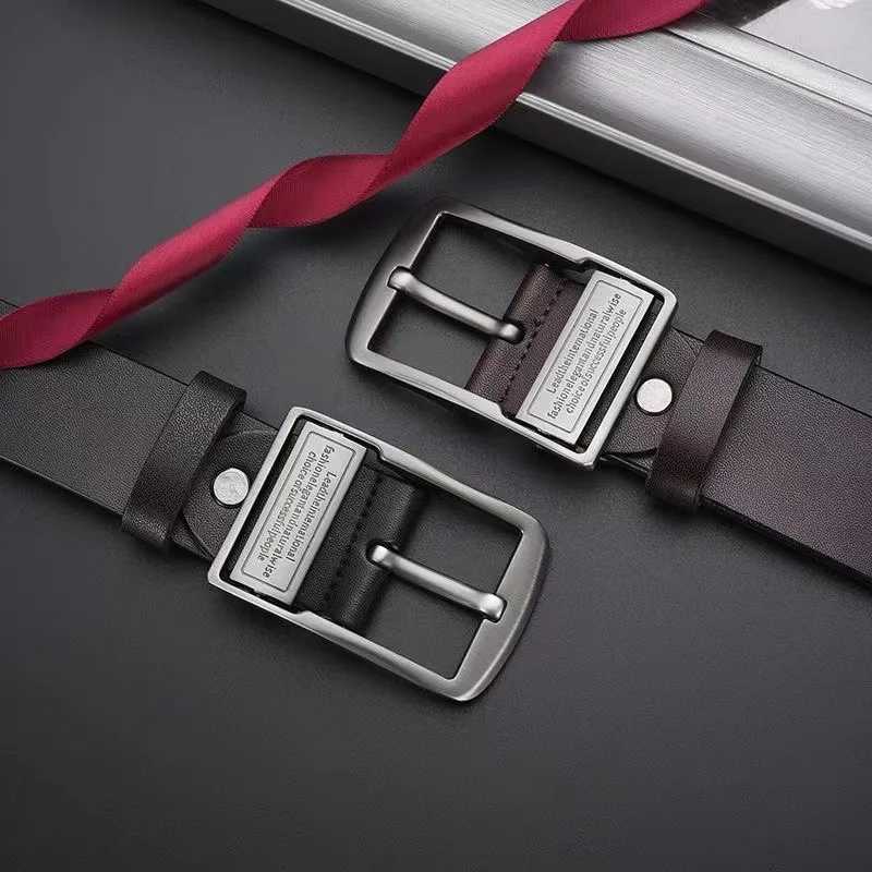 New Leather Cowhide Mens Belt Fashion Metal Alloy Pin Buckle Adult Luxury Brand Jeans Business Casual Waist Male Strap BrandXJ251023