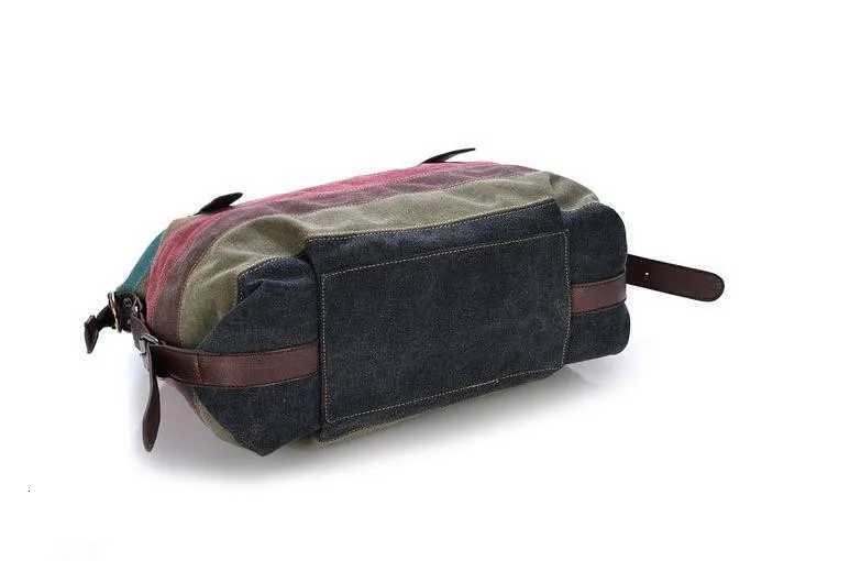 Canvas Totes Striped Womens Handbag 2021 Patchwork Rainbow Shoulder Bag Fashion Female Casual Crossbody Bag Sac A MainL251023