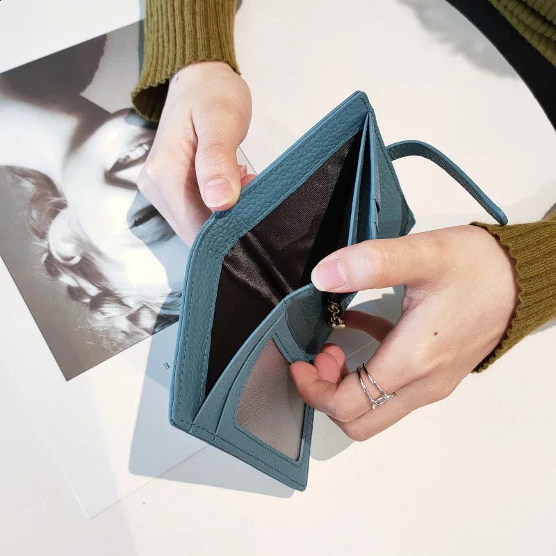 100 Cow Genuine Leather Womens Wallets and Fashion Small money bag wallet coin Purses Simple wallet card holder251023