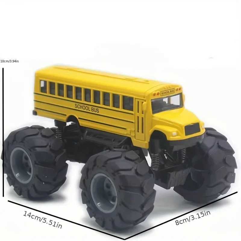 Model Pullback Action Toy Monster Truck Alloy Big Wheels Play Vehicle Car Gifts for Boys Girls Monster School Bus Die Cast MetalT251023