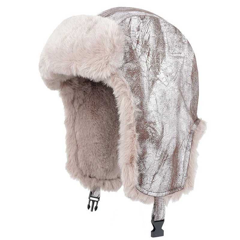 High Quality ather Winter Hat With Earflaps Ushanka 2025 Warm Soft Furry Faux Fur Hats Wen Men Bber Trapper RussianW251023