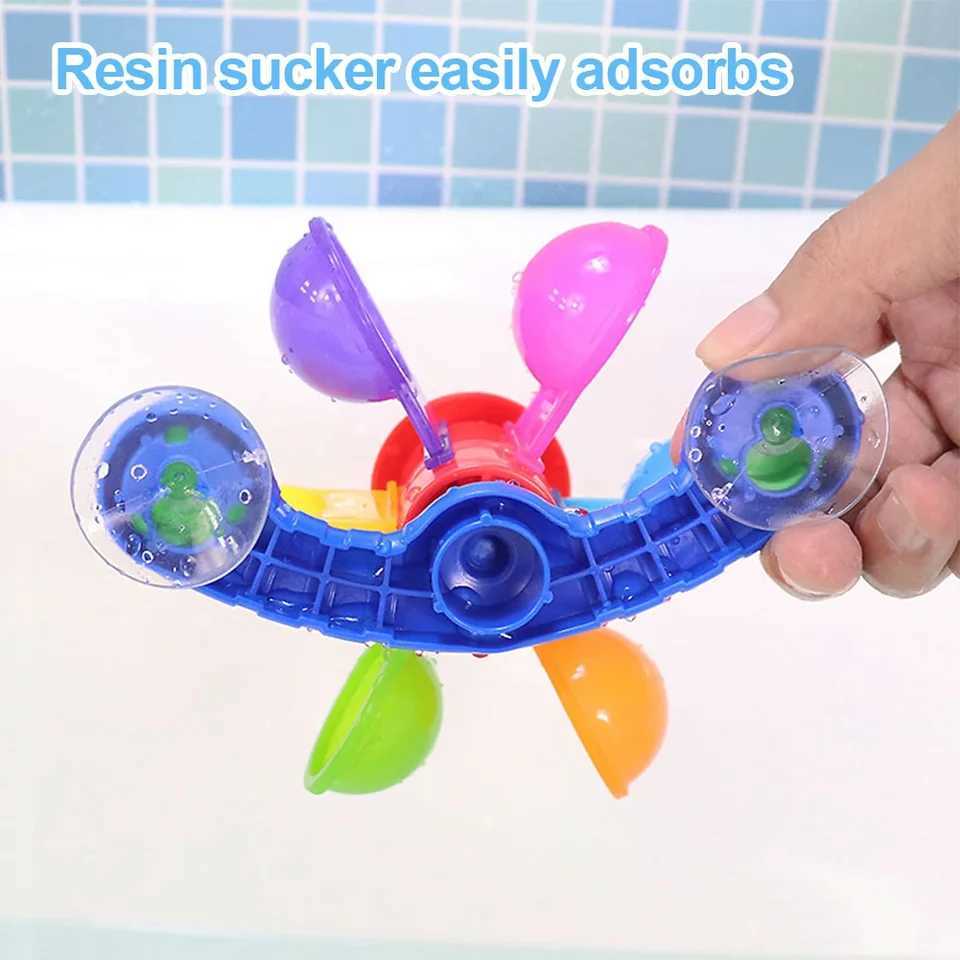 Colorful Water Wheel Bathing Sucker Bathtub Water Spray Play Set Shower Sprinkler Toy Baby Bath Toys For Kids Toddler Gifts J251023