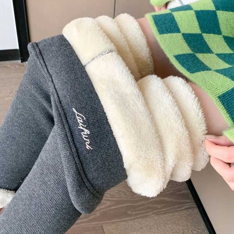 Thickened Velvet Leggings for Women Autumn Winter Lamb Velvet Cotton Pants Extra Thick High Waist Warm PantsT251023