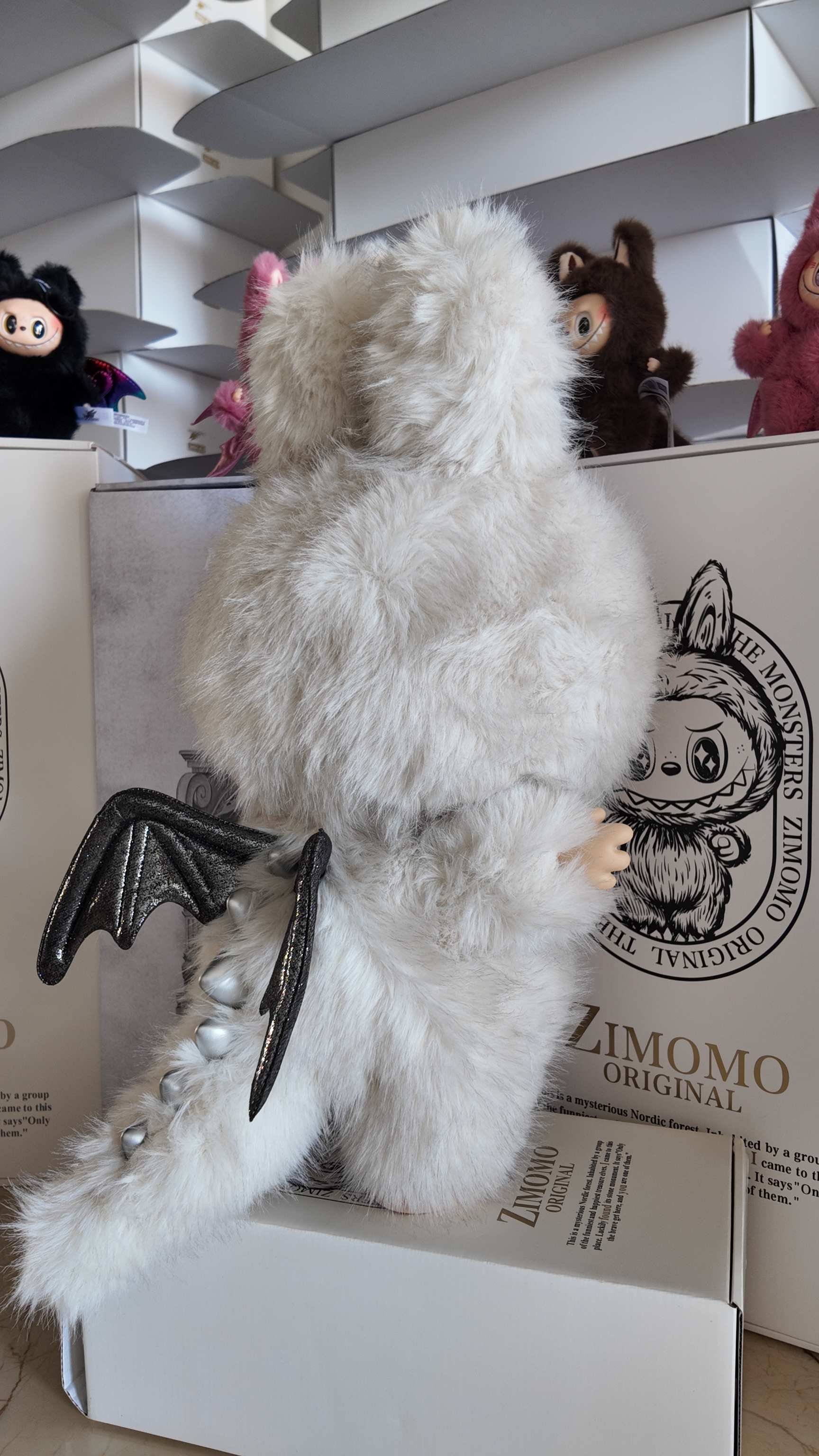 Presale 38Cm 58cm Labubu angel Big Zimomo The Monster Leader White Limited Archangel Creative Change Doll Figure Vinyl Doll