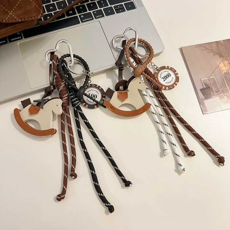 Braided Rope Bag Charm Pendant for Women Leather Trojan Bags Hanging Ornament Keychain Decoration DIY Bag Accessories Z251023