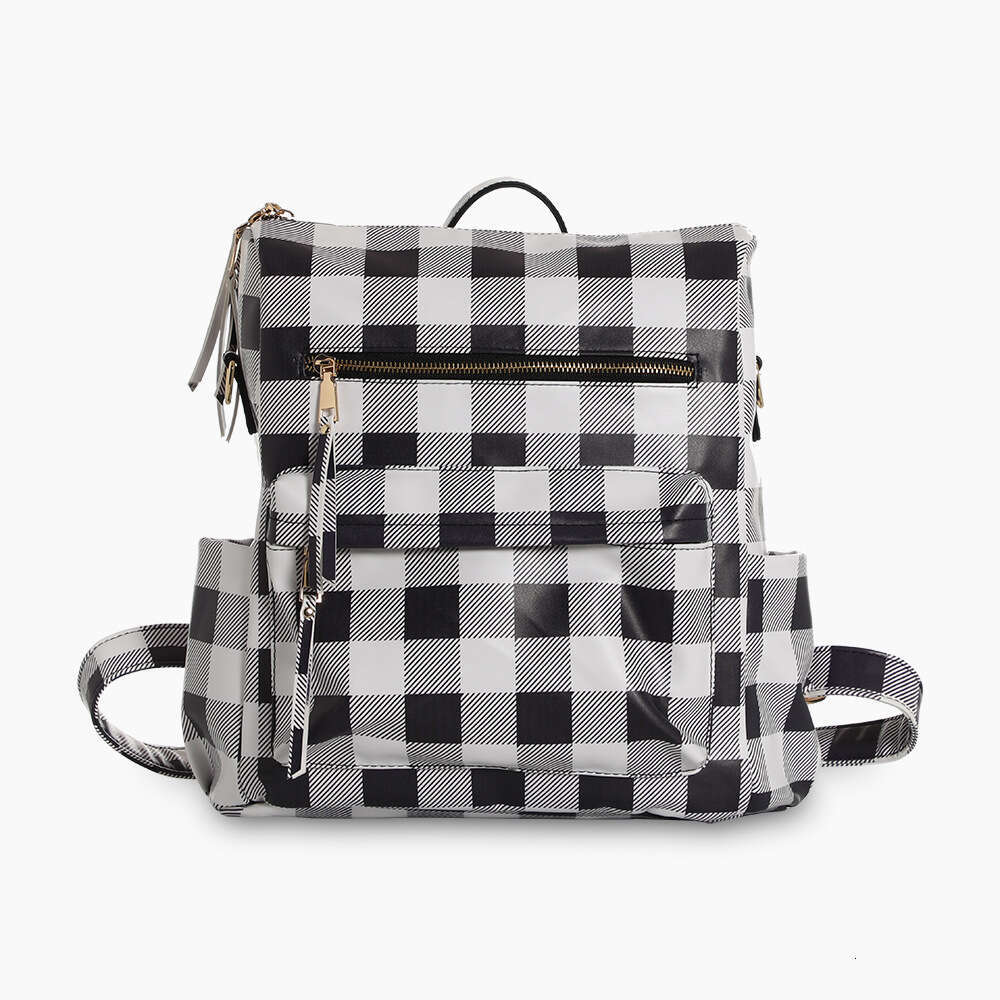 New Trendy Casual Travel Plaid Zipper Fashion Backpack High Quality
