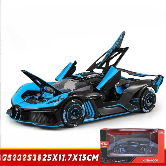Spray 124 Bugatti Bolide Supercar Alloy Model Sound Light Diecast Toy Vehicle Boy Car Toy Gift Collectable Miniature Home DecorT251023