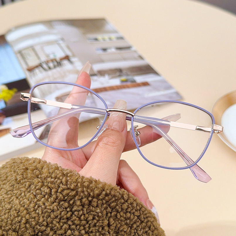 New Fashion Color-Changing Optical for Men, Precision Crafted Large Metal Internet Celebrity Frame, Blue Light Blocking Glasses Frame