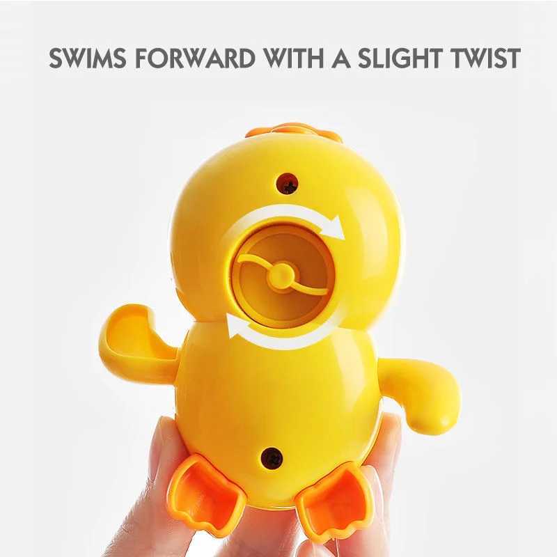 Baby bath toy windup cartoon duck J251023