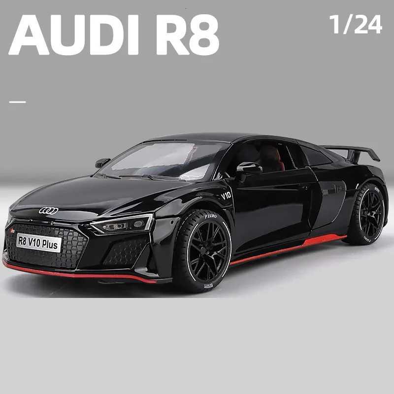 124 Audi R8 V10 Plus Sports Car Model Simulation Alloy Super Toy Car Kids Boy Gift Collection Miniature Car Toys Pull BackT251023