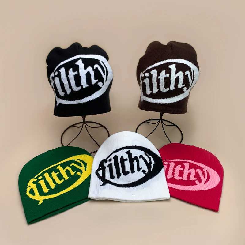 Hip Hop Letter filthy Knitted Hats Autumn and Winter New Unisex Warm Versatile European Style Street Outdoor Fashion ins BeaniesXJ251023
