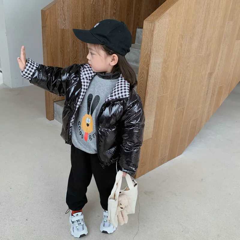 Girls Cottonpadded Jacket Winter Coat New Thick Childrens Clothing Kids Baby Down Jacket Doublesided Wear Jacket Y251023