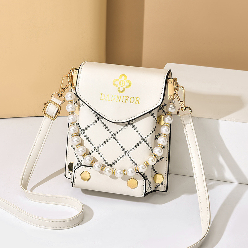 Luxury Brand Designer Bag New Trendy Single Shoulder Crossbody Korean Style Pearl Handbag Fashion Simple Sweet Women's Bag Phone Bag