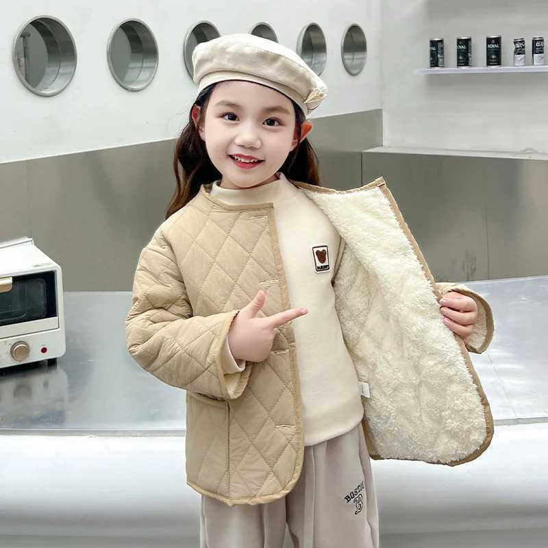Girls Fleece Warm Jackets Winter Teen Plus Velvet Coats Childrens Cotton Cardigan Autumn Kids Padded Casual Outerwear 310Y Y251023
