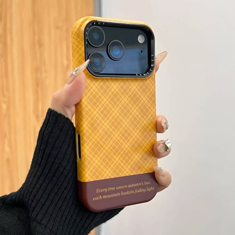 Autumn and Winter Spliced Orange Base Magnetic Stand Compatible with iPhone 17 Pro Max iPhone16 Phone Case 15 Pro