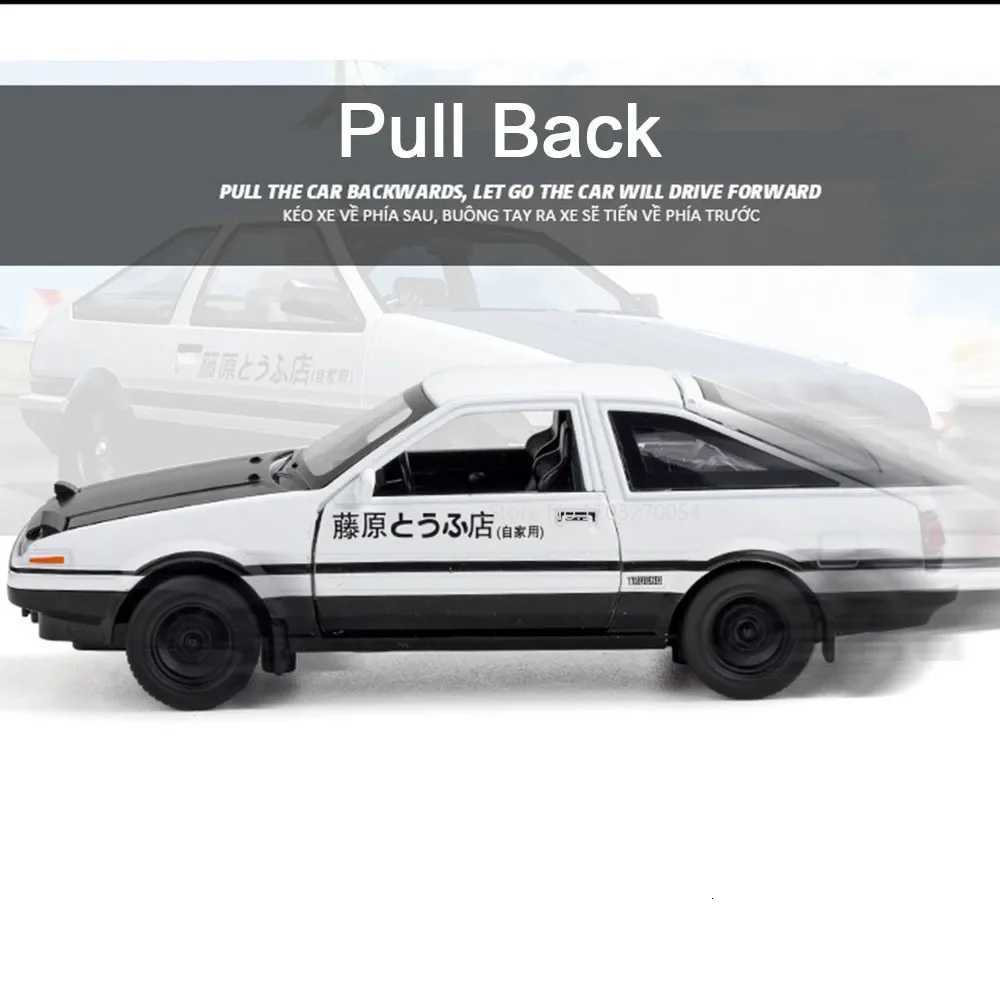 132 AE86 Minicar Alloy Diecast Model Car Toys Pull Back Sound Light Doors Openable Toys Series Boys Birthday Gifts CollectionT251023