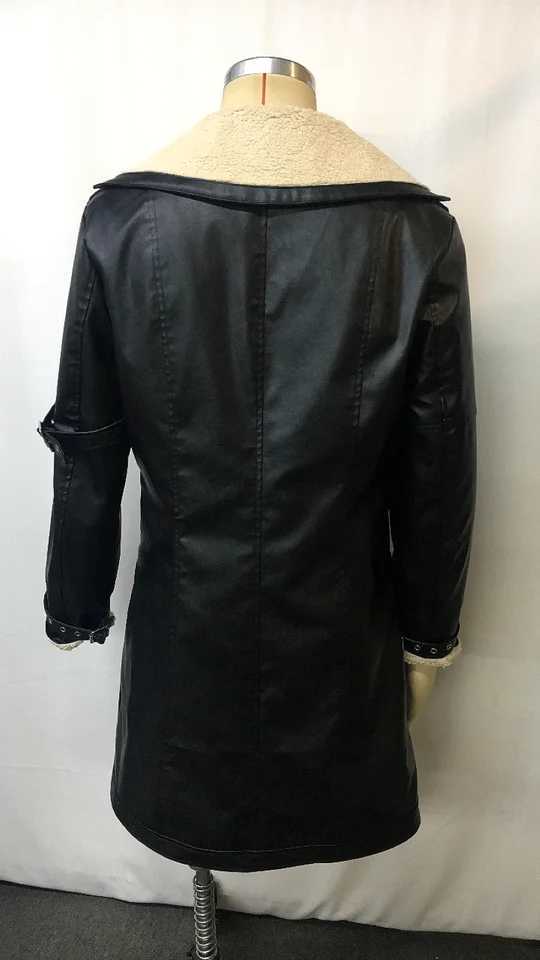 2025 New Mens Training Warm PU Leather Long Coat Winter Windproof Stand Collar Zip Up Jacket Male Fitness Running Gym Workout W251023