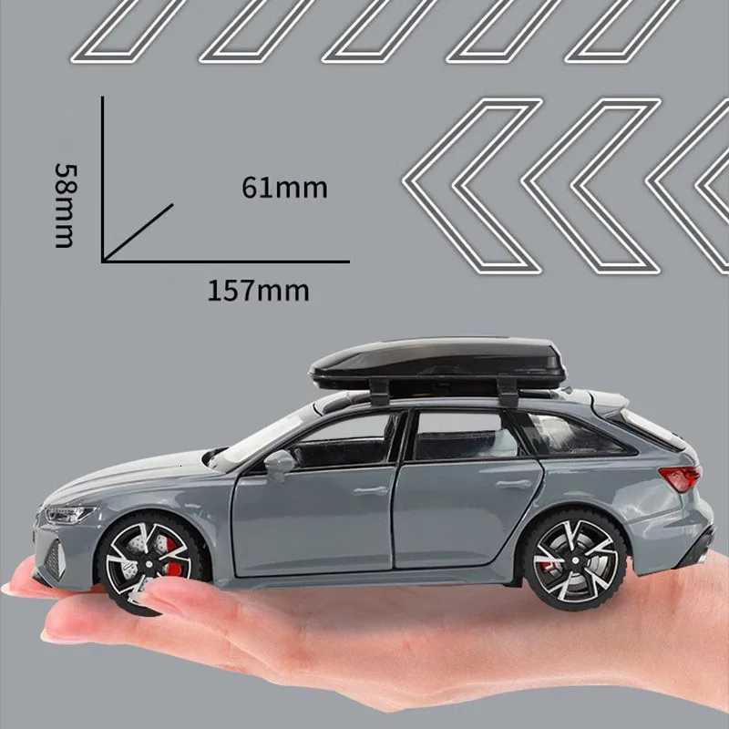 132 Audi RS6 Toy Car Model with Sound Light Doors Opened Alloy Diecast Model Vehicle Collection Toy for Boy Adult Festival GiftT251023