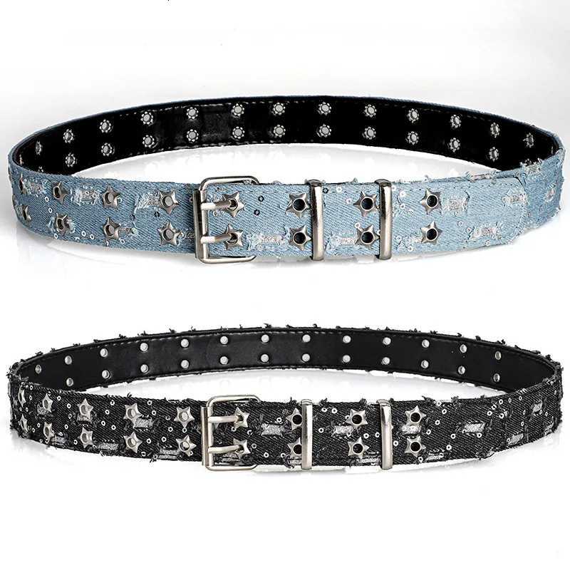 New Fashion Luxury Womens Belt Punk Trend Jeans Accessories Denim Girdle HipHop Y2k Star Hollowed Pin Buckle BeltFor Men WomenXJ251023