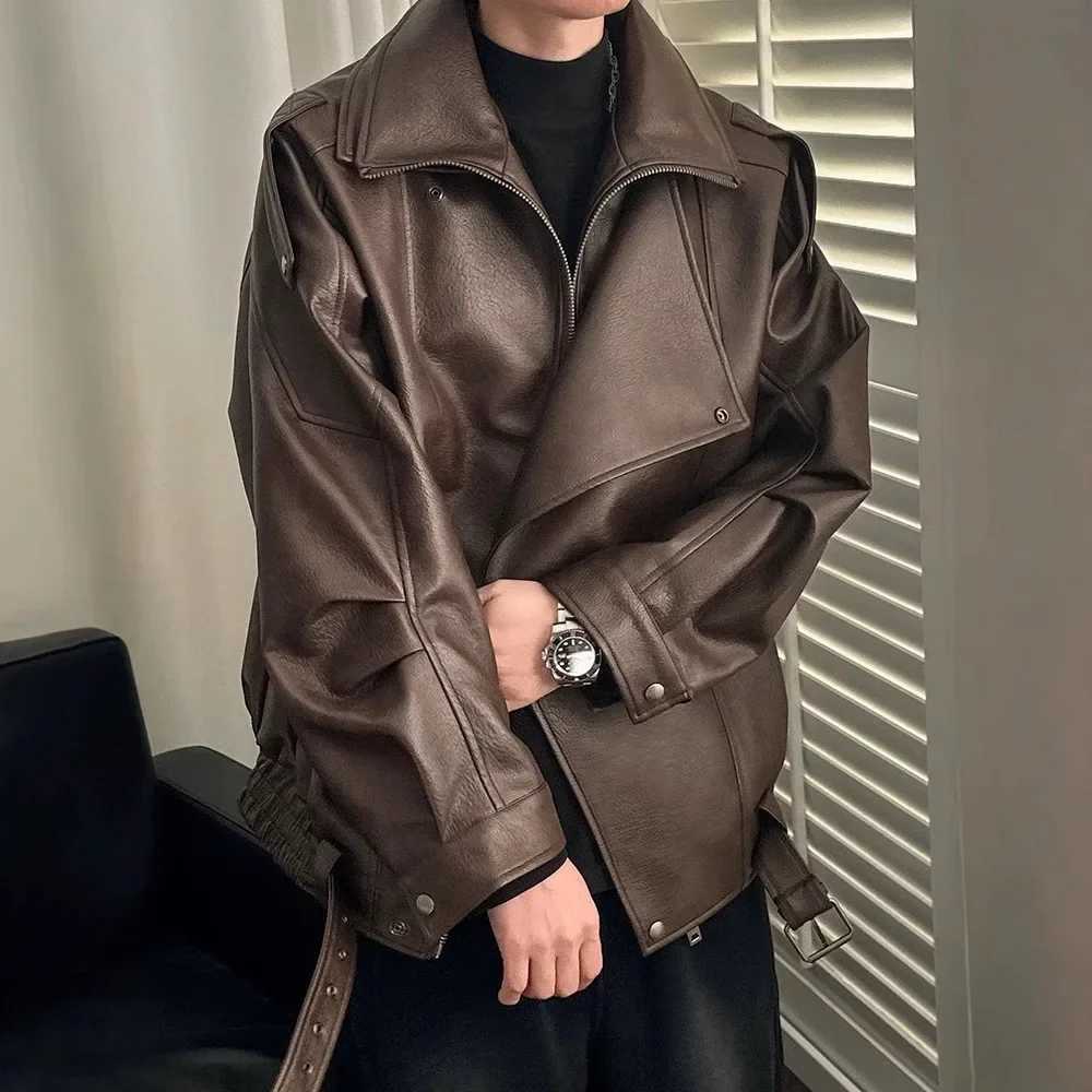 Retro American Style PU Leather Jacket Zipper Motorcycle Jacket for Couples Spring Autumn Mens Womens Casual Leather Coat W251023