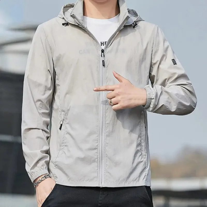 Sun Protection Coat Solid Color Long Sleeve Breathable Hooded Loose AntiUV Summer Zipper Quick Dry Jacket for Outdoor 251015